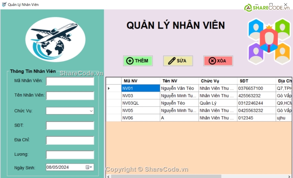 bán vé máy bay,lập trình winform,windows form,quản lý bán hàng winform,Full code quản lí bán vé máy bay,code đồ án quản lí bán vé máy bay