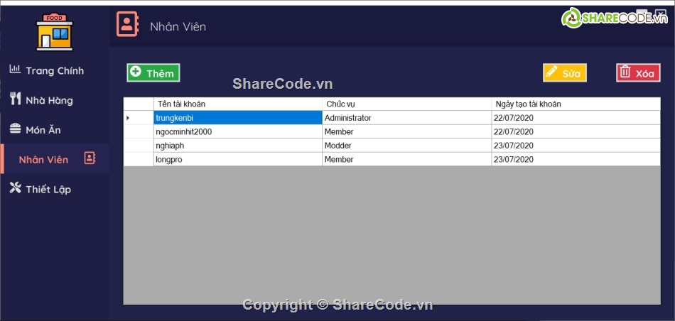 Project quản lý nhà hàng,Đồ án quản lý nhà hàng,Quản lý nhà hàng C#,Full souce quản lý,nhà hàng,đồ án