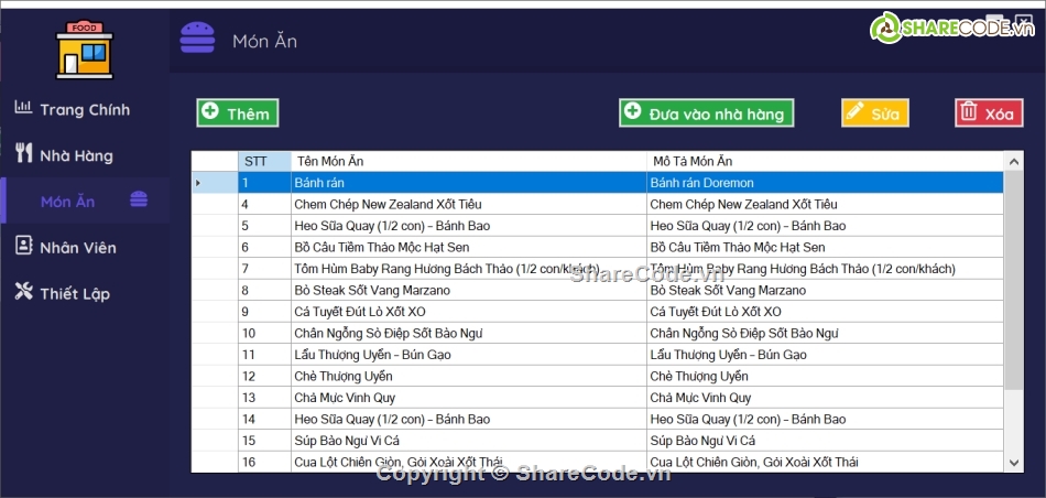 Project quản lý nhà hàng,Đồ án quản lý nhà hàng,Quản lý nhà hàng C#,Full souce quản lý,nhà hàng,đồ án