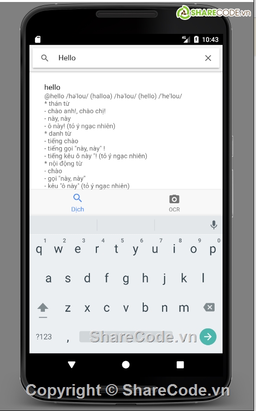 app từ điển,code từ điển,từ điển android,từ điển anh việt,đồ án mobile app