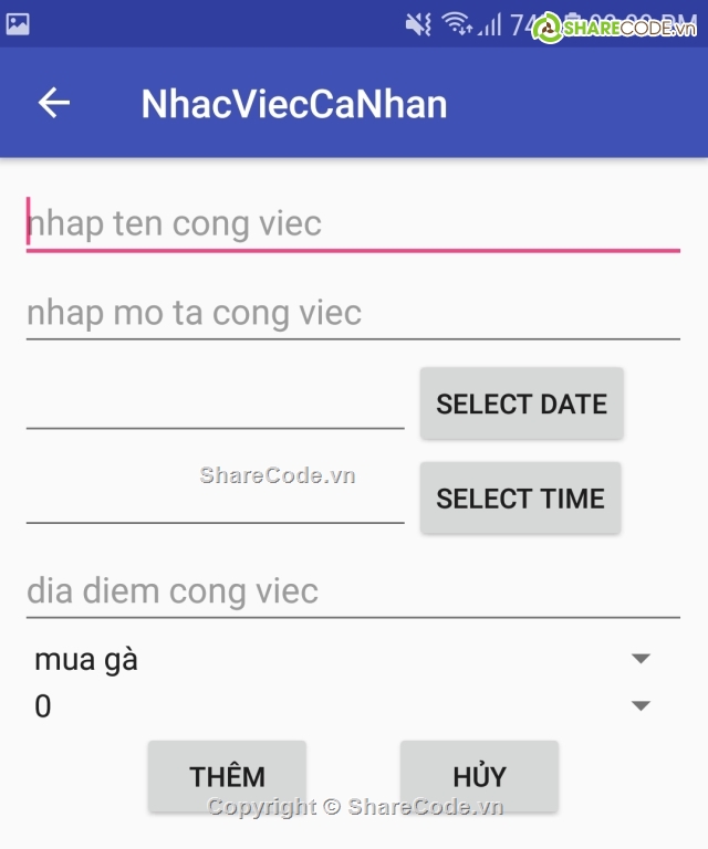 Ứng dụng  Android,nhắc nhở công việc,nhắc việc cá nhân