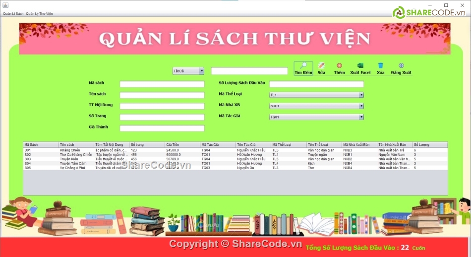 Đồ án,SQL,quản lí thư viện,java,java swing,quản lí thư viện bằng java swing