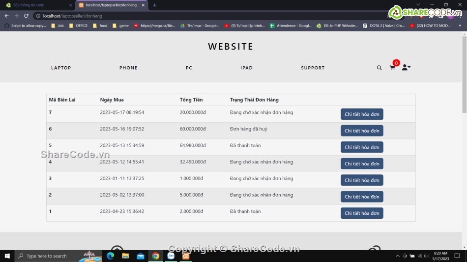 đồ án web bán laptop,Code web bán laptop php mysql,Code php bán laptop