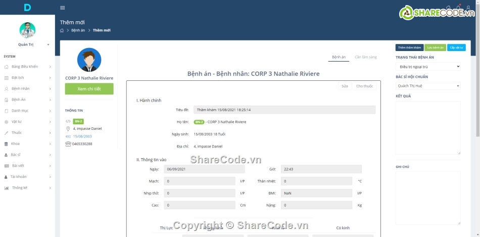 Quản lý bệnh viện,Quản lý bệnh viện asp net,Đồ án quản lý bệnh viện,QUản lý bệnh nhân