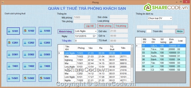 Quản lý khách sạn C#,Phần mềm quản lý khách sạn,Đồ án Quản lý khách sạn,Đồ án C# quản lý khách sạn