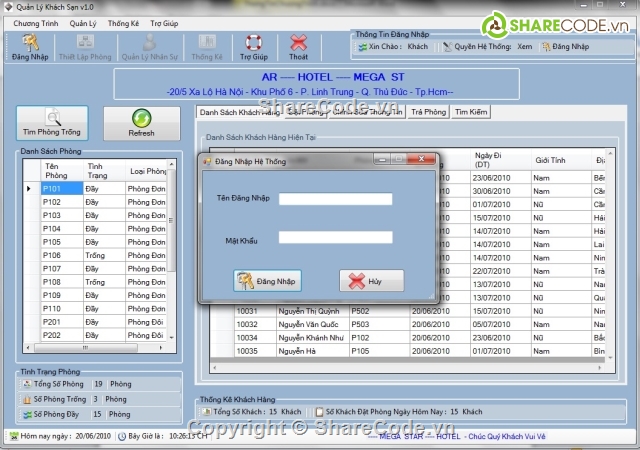 Quản lý khách sạn,quan lý khách sạn c#,quản lý ứng dụng,quản lý nhà nghỉ