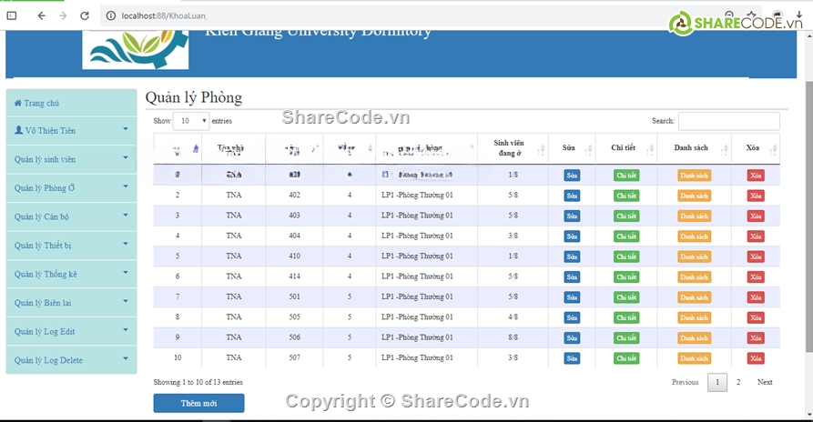 đồ án php,full báo cáo,quản lý ký túc xá