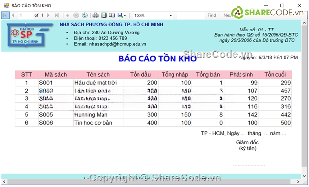quản lý nhà sách,đồ án c#,quản lý c#,quản lý báo cáo