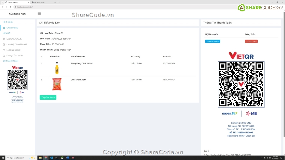 website có word,web quản lý siêu thị,web tích hợp thanh toán VietQR