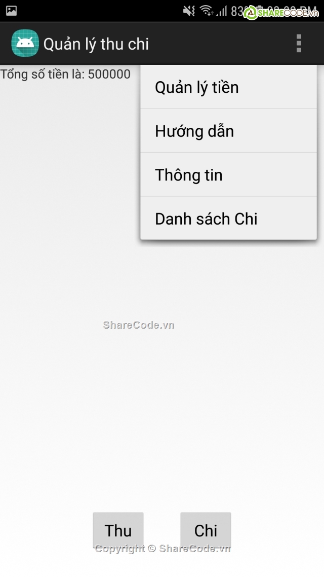 Ứng dụng,thu chi,quản lý,giao diện quản lý,đồ án tốt nghiệp,đồ án android