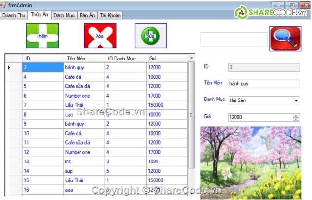 Phần mềm quản lý C#,Phần mềm quản lý quán cafe,quản lý cafe,C# quản lý cafe