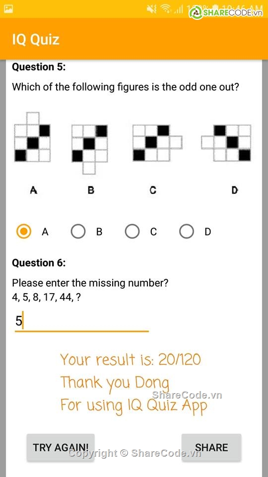 Ứng dụng android,iq test,game iq test,thi trắc nghiệm,test iq,đề thi trắc nghiệm