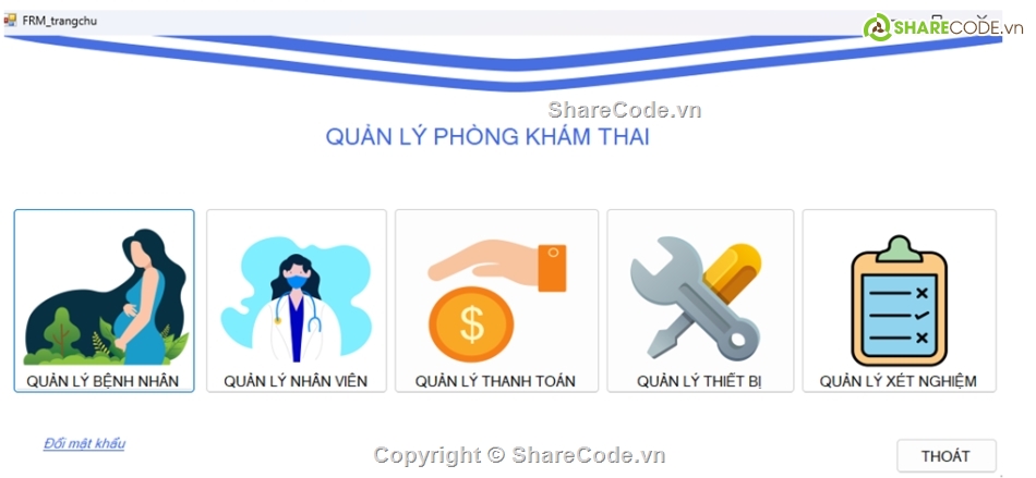 code winfrom c#,đồ án cơ sơ,quản lí phòng khám,có file báo cáo