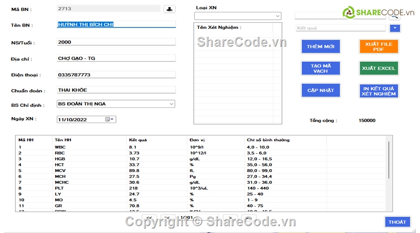 code winfrom c#,đồ án cơ sơ,quản lí phòng khám,có file báo cáo