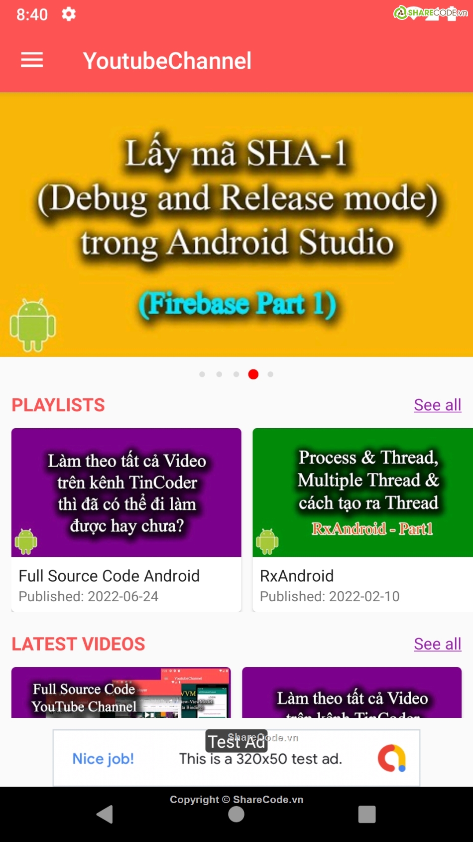 YouTube Channel Android Application,android youtube channel app,source code youtube channel app,youtube channel app android kotlin,youtube api v3 android app,play video youtube on android studio