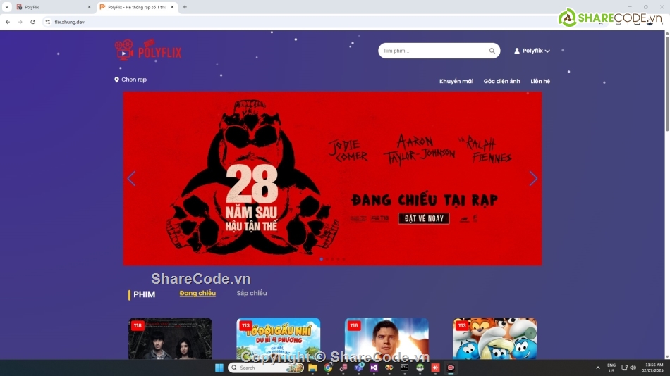 Đồ án web bán vé xem phim php,web bán vé xem phim php mysql,web php bán vé xem phim php