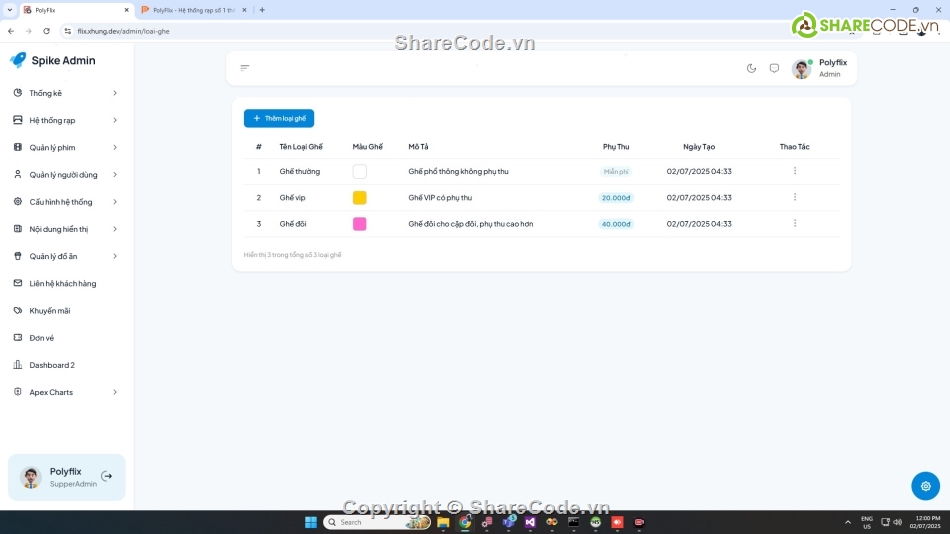 Đồ án web bán vé xem phim php,web bán vé xem phim php mysql,web php bán vé xem phim php