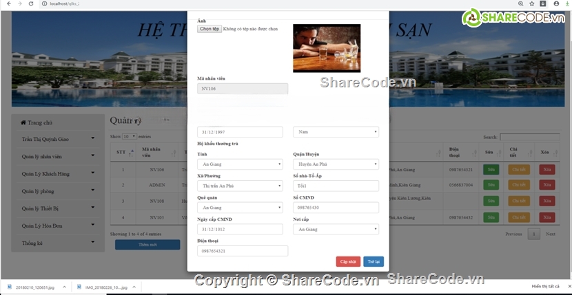 đồ án tốt nghiệp,đồ án quản lý khách sạn,full báo cáo