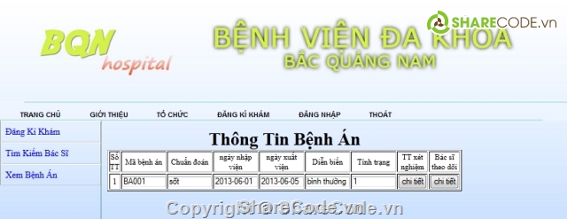 website bệnh viện,đồ án website quản lý bệnh viện,Đồ án tốt nghiệp,website quản lý bệnh viện