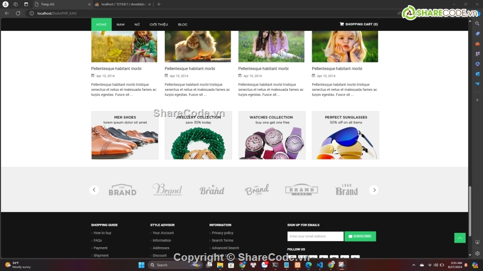 website đẹp,code PHP giao diện đẹp,website bán giày,website php bán giày