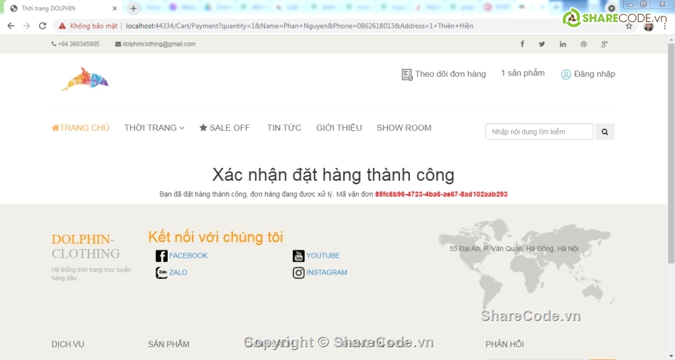 Web bán hàng thời trang,Code Web thời trang,Đồ án Web bán hàng thời trang