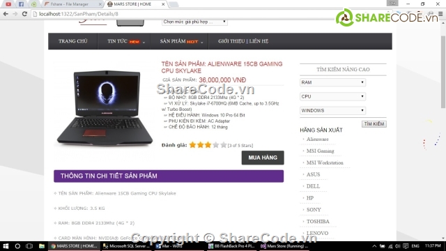 đồ án web asp.net,mvc asp.net bán laptop,quản lý bán laptop mvc5 vs2013,c# mvc5 quản lý bán laptop,website bán máy tính
