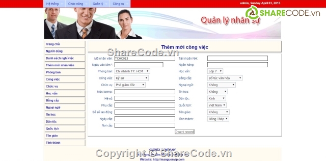 quan ly công nhân,quản lý nhân sự php,đồ án web php,quản lý chấm công