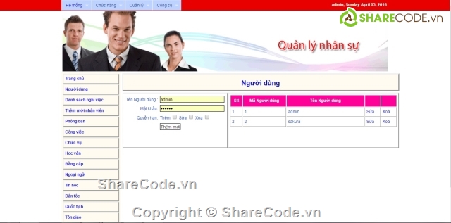 quan ly công nhân,quản lý nhân sự php,đồ án web php,quản lý chấm công