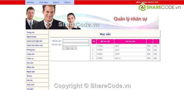 quan ly công nhân,quản lý nhân sự php,đồ án web php,quản lý chấm công