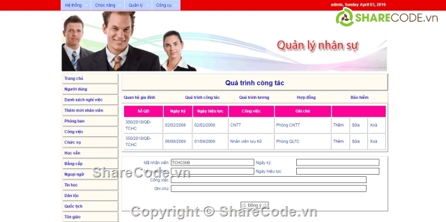 quan ly công nhân,quản lý nhân sự php,đồ án web php,quản lý chấm công