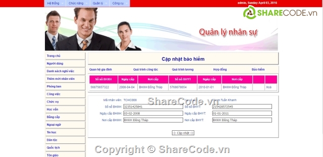 quan ly công nhân,quản lý nhân sự php,đồ án web php,quản lý chấm công