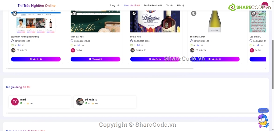 ReactJS,NodeJS,Thi trắc nghiệm online,Reponsive mobile,đồ án thi trắc nghiệm,web site thi trắc nghiệm