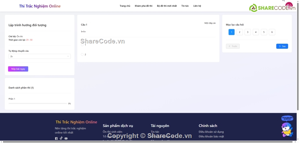 ReactJS,NodeJS,Thi trắc nghiệm online,Reponsive mobile,đồ án thi trắc nghiệm,web site thi trắc nghiệm