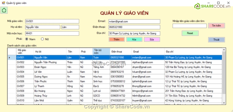 Code đồ án,phần mềm C#,Quản lý học sinh,C#,winform,phần mềm