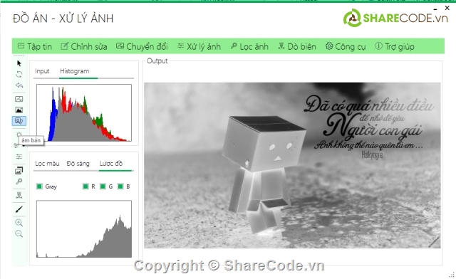 xử lý ảnh,Đồ án xử lý ảnh,Cân bằng lược đồ Histogram,Dò biên ảnh,lọc ảnh,Tăng cường ảnh