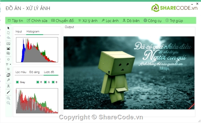 xử lý ảnh,Đồ án xử lý ảnh,Cân bằng lược đồ Histogram,Dò biên ảnh,lọc ảnh,Tăng cường ảnh