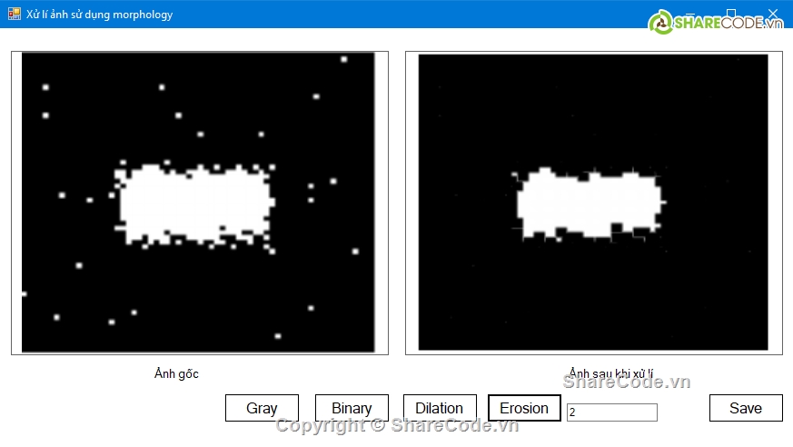 xử lý ảnh,đồ án xử lý ảnh,morphology,làm nét ảnh,source code thuật toán xử lý ảnh,Đồ án xử lý ảnh C#
