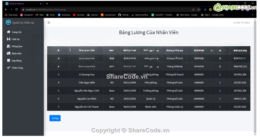 quản lý nhân sự,bài tập lớn,đầy đủ chức năng,báo cáo