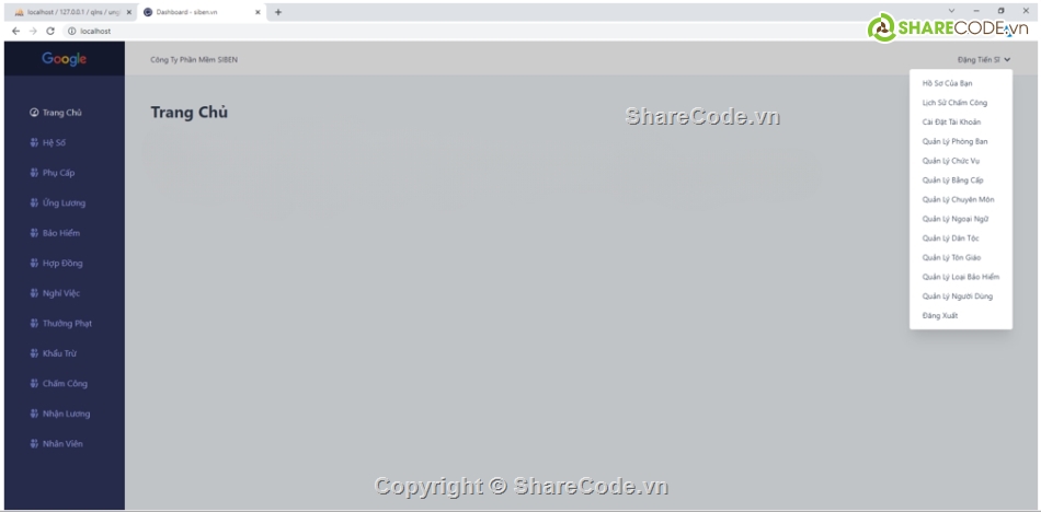 quản lý nhân sự,Laravel,đầy đủ chức năng