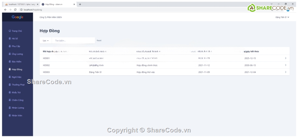 quản lý nhân sự,Laravel,đầy đủ chức năng