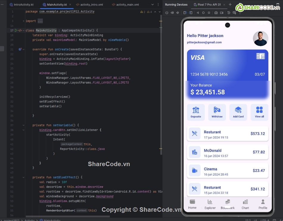 App Android,quản lý tài chính,Giao diện đẹp,Finance App,Kotlin,quản lý đại lý