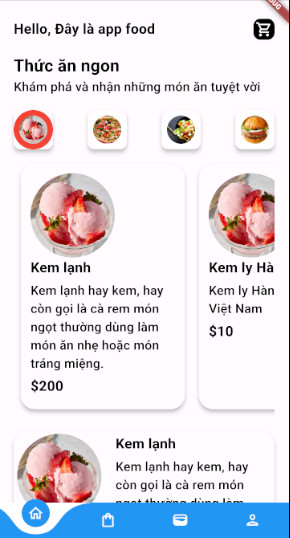 Flutter basic,Food App Android,Food App basic Flutter