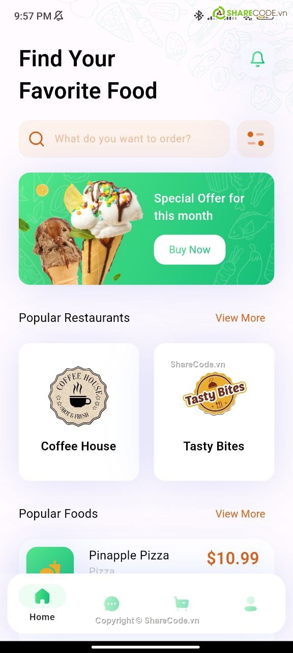 Food,flutter,giao diện