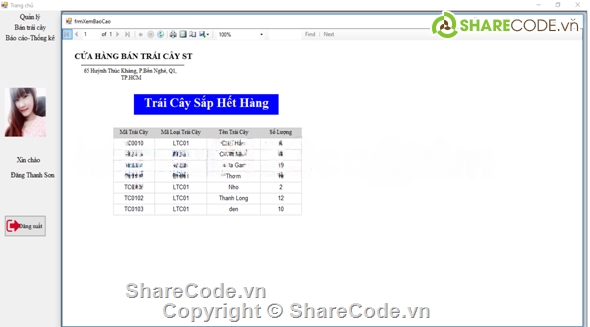 code quản lý cửa hàng,full báo cáo,free code,báo cáo