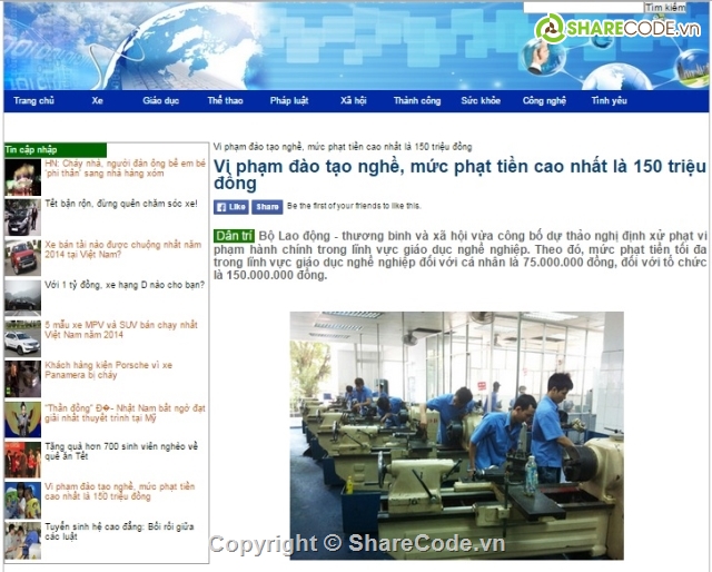 Web tin tức,framework,codeignitor,code website tin tức,web tin tức