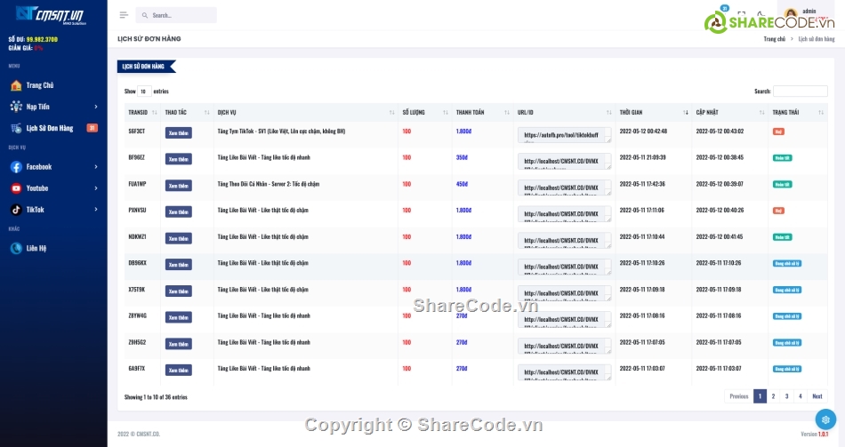 Code FaceBook,Code Order Dịch Vụ,Code Order Dịch Vụ FaceBook