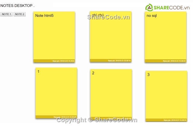 note html 5,sticky-notes,html5,Note Anywhere,ứng dụng ghi chú