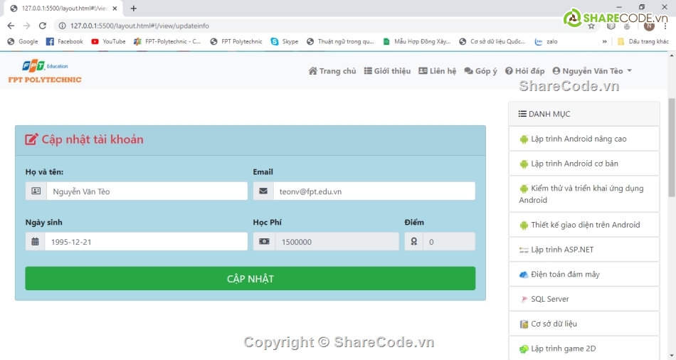 Web Thi Trắc Nghiệm Online,Front end,FPT Polytechnic,Assignment Fpoly,Assignment Front-end fpoly,Full lab + asm Fpoly