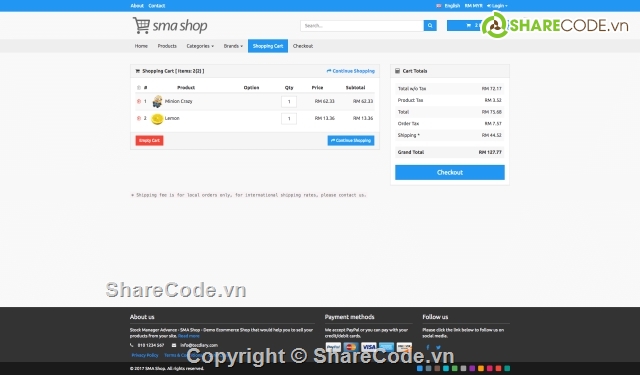 shop,shopping car,module của core SMA,Frontend shop,Stock Manager Advance