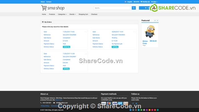 shop,shopping car,module của core SMA,Frontend shop,Stock Manager Advance
